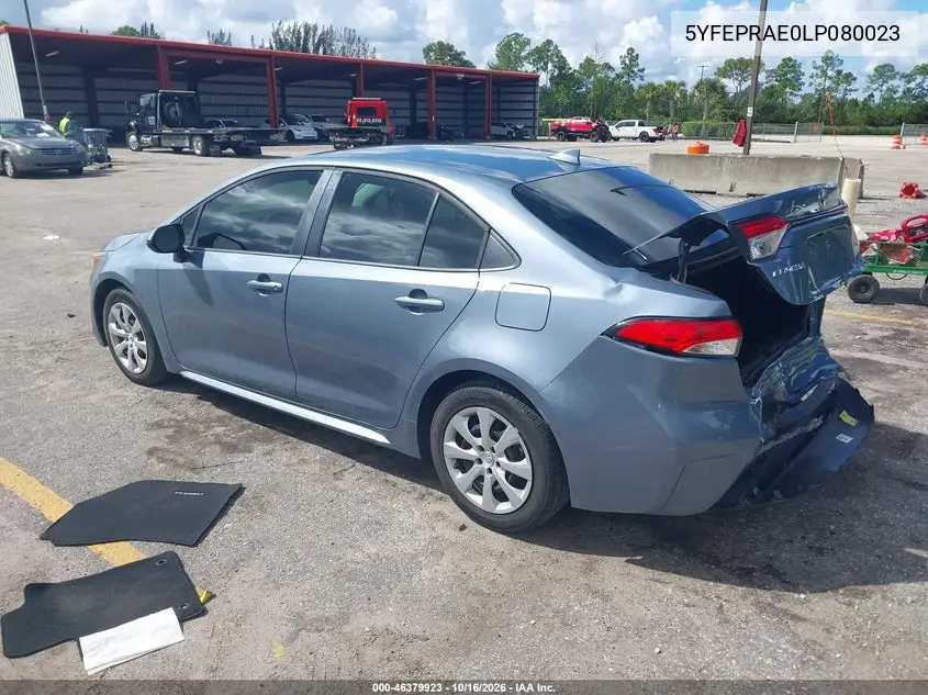 2020 TOYOTA COROLLA VIN 5YFEPRAE0LP080023 — фото 3