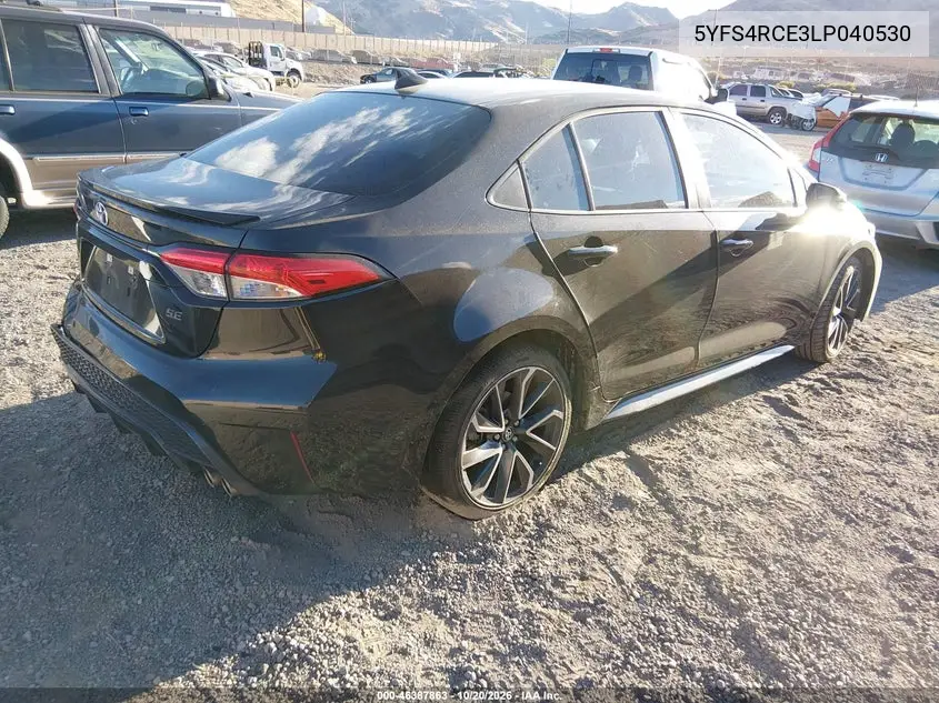 2020 TOYOTA COROLLA VIN 5YFS4RCE3LP040530 — фото 4