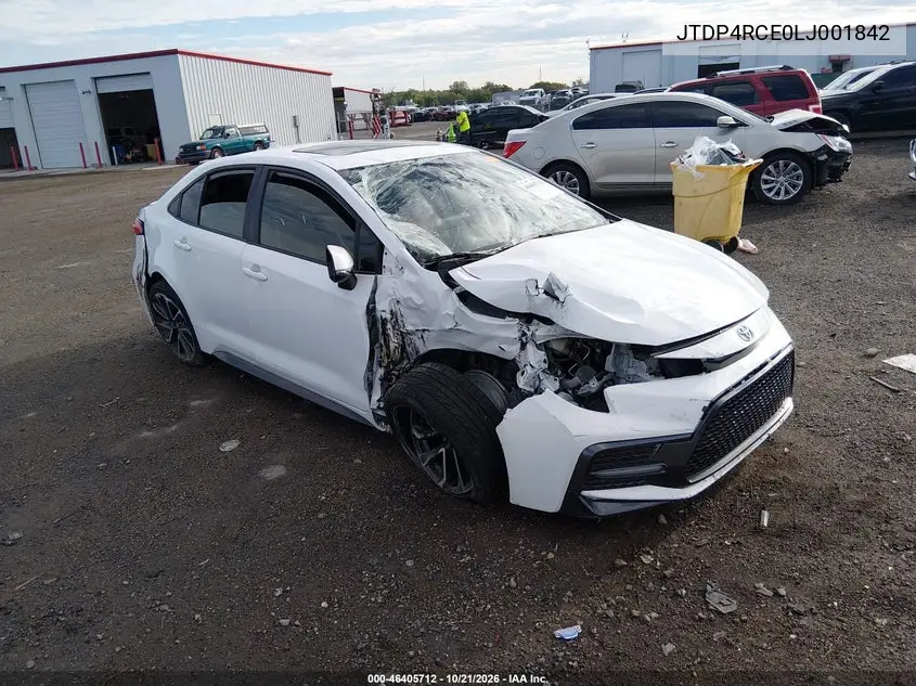 TOYOTA COROLLA 2020, VIN JTDP4RCE0LJ001842