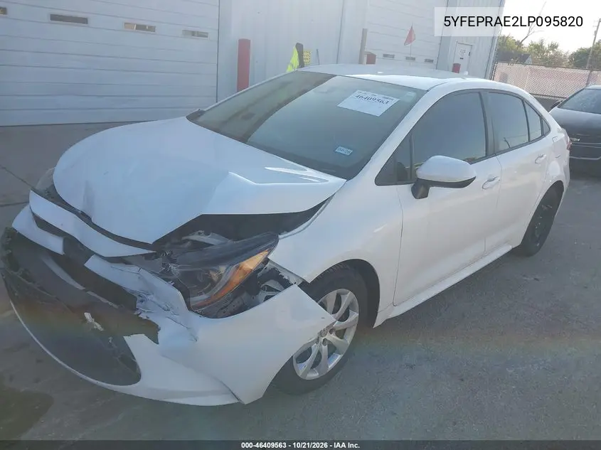 2020 TOYOTA COROLLA VIN 5YFEPRAE2LP095820 — фото 2