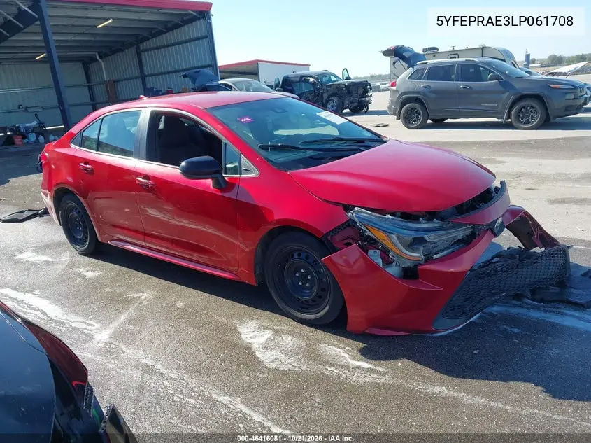 TOYOTA COROLLA 2020, VIN 5YFEPRAE3LP061708