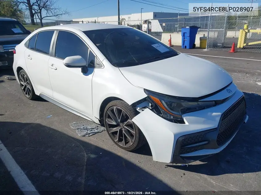TOYOTA COROLLA 2020, VIN 5YFS4RCE8LP028907