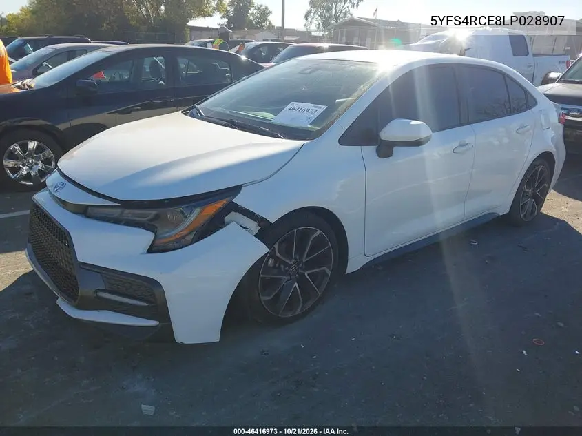 2020 TOYOTA COROLLA VIN 5YFS4RCE8LP028907 — фото 2