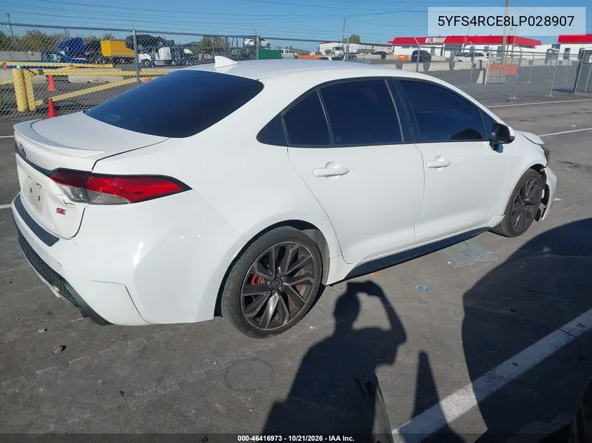 2020 TOYOTA COROLLA VIN 5YFS4RCE8LP028907 — фото 4