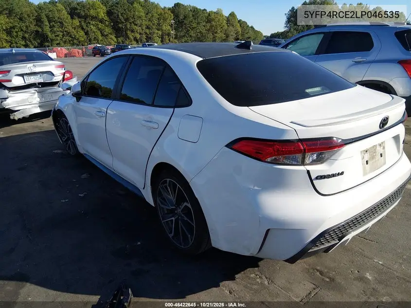 2020 TOYOTA COROLLA VIN 5YFP4RCE2LP046535 — фото 3