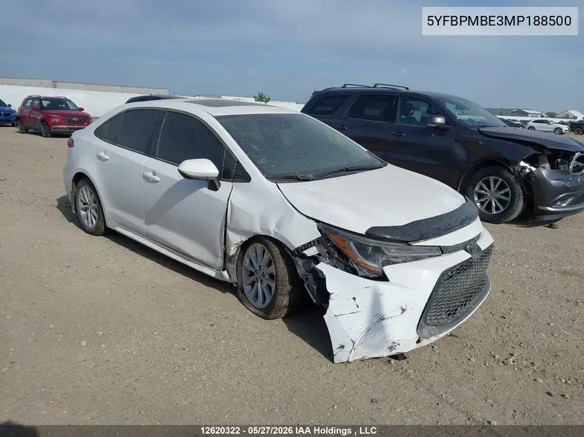TOYOTA COROLLA 2021, VIN 5YFBPMBE3MP188500