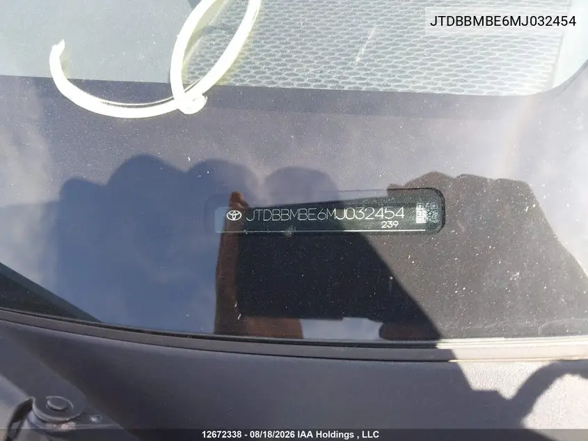 2021 TOYOTA COROLLA VIN JTDBBMBE6MJ032454 — фото 21