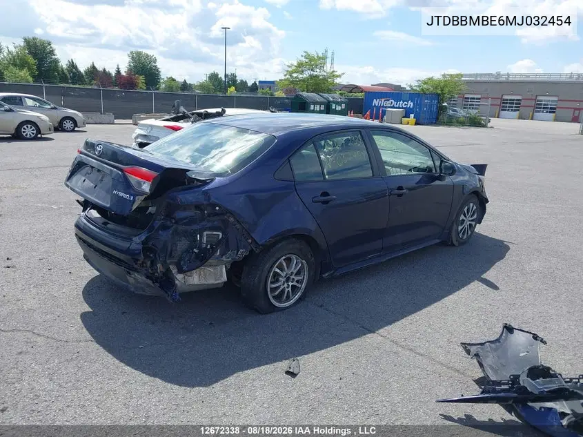 2021 TOYOTA COROLLA VIN JTDBBMBE6MJ032454 — фото 4