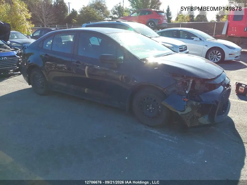TOYOTA COROLLA 2021, VIN 5YFBPMBE0MP149878