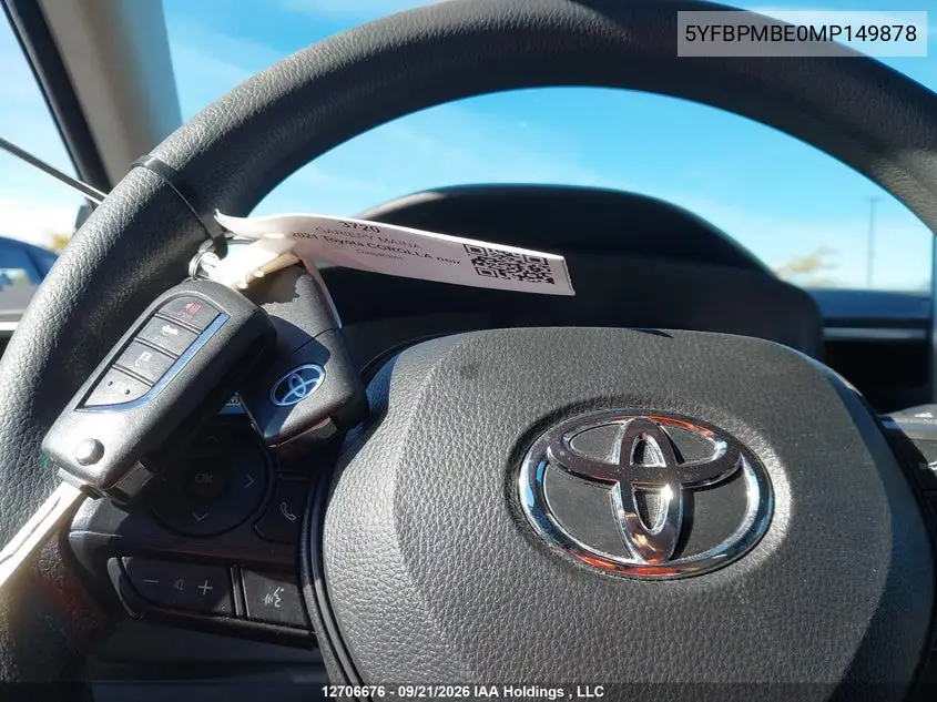 2021 TOYOTA COROLLA VIN 5YFBPMBE0MP149878 — фото 11