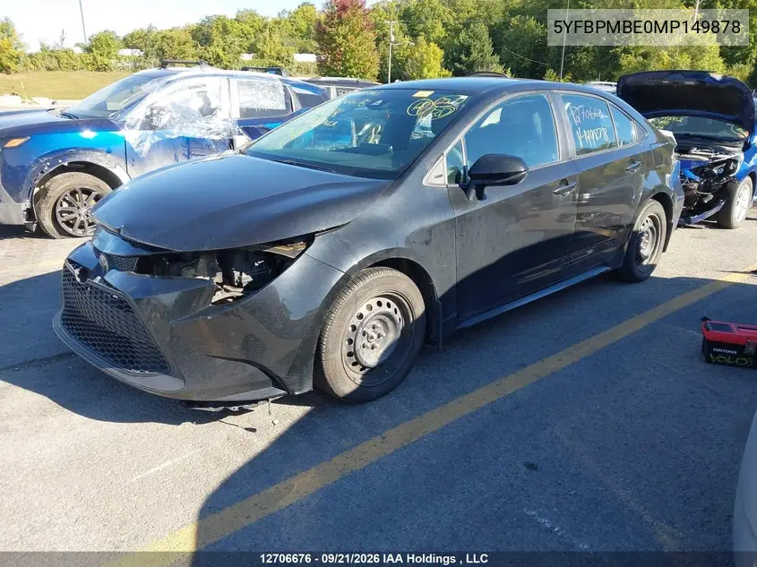 2021 TOYOTA COROLLA VIN 5YFBPMBE0MP149878 — фото 2