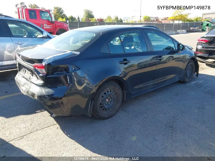 2021 TOYOTA COROLLA VIN 5YFBPMBE0MP149878 — фото 4