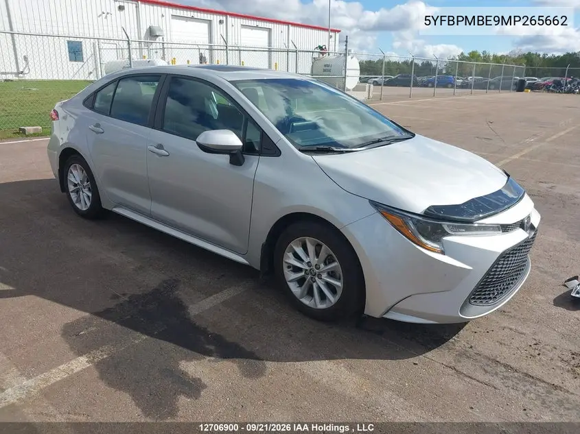 TOYOTA COROLLA 2021, VIN 5YFBPMBE9MP265662