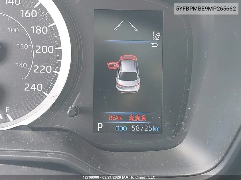 2021 TOYOTA COROLLA VIN 5YFBPMBE9MP265662 — фото 16