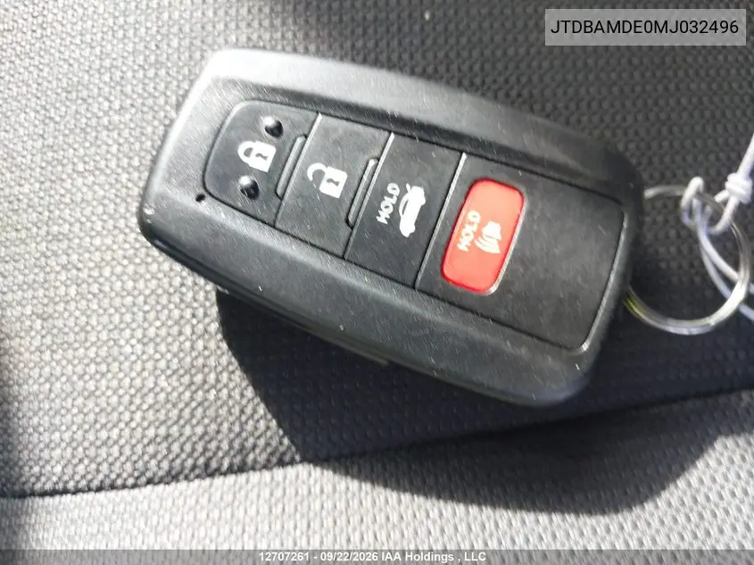 2021 TOYOTA COROLLA VIN JTDBAMDE0MJ032496 — фото 10
