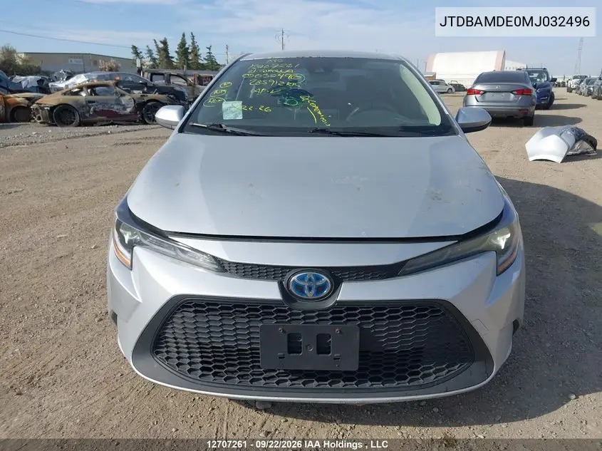 2021 TOYOTA COROLLA VIN JTDBAMDE0MJ032496 — фото 12