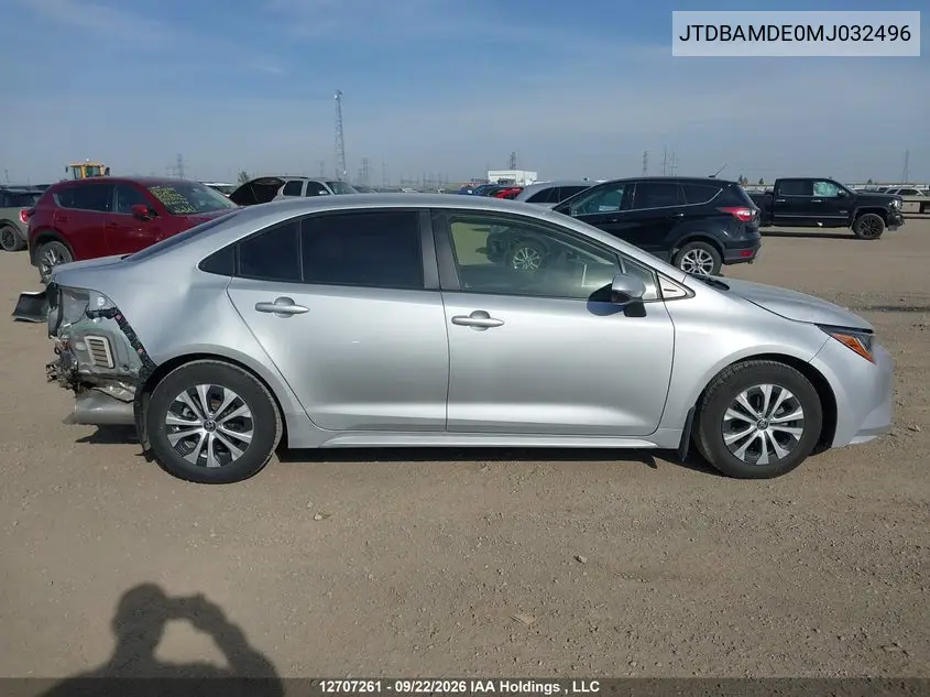 2021 TOYOTA COROLLA VIN JTDBAMDE0MJ032496 — фото 13