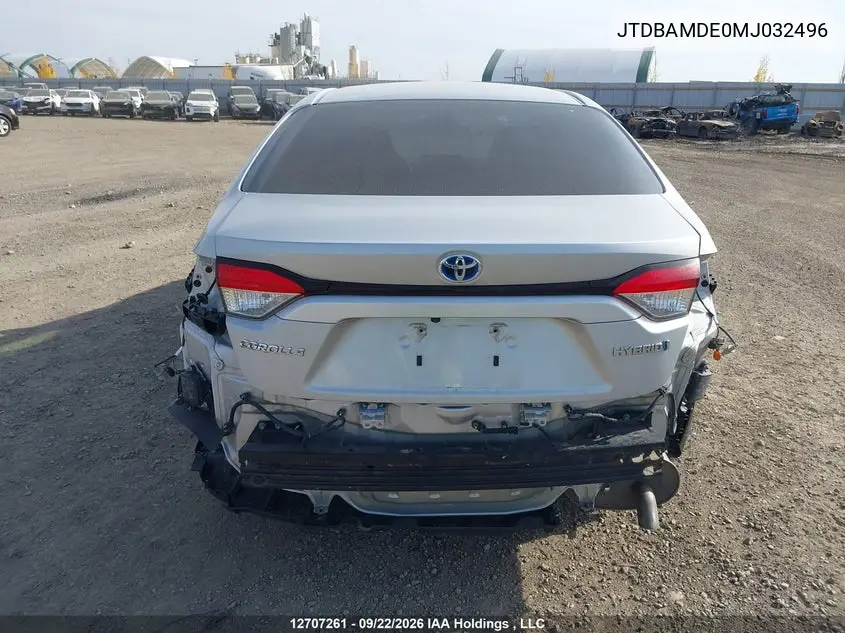 2021 TOYOTA COROLLA VIN JTDBAMDE0MJ032496 — фото 16