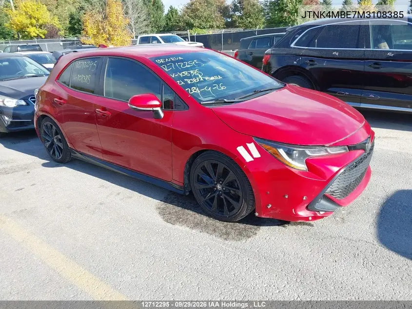 TOYOTA COROLLA 2021, VIN JTNK4MBE7M3108385