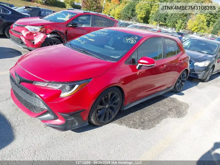 2021 TOYOTA COROLLA VIN JTNK4MBE7M3108385 — фото 2