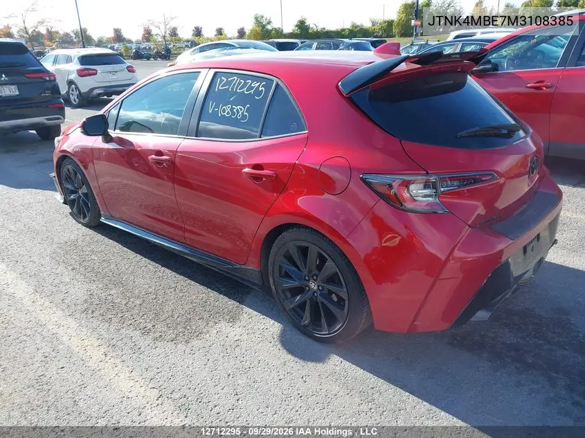 2021 TOYOTA COROLLA VIN JTNK4MBE7M3108385 — фото 3