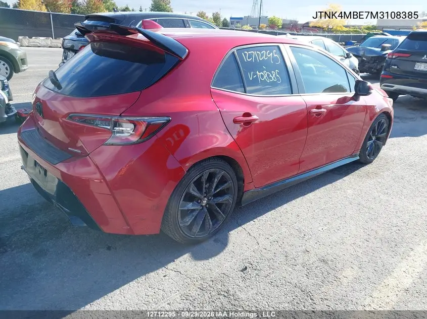 2021 TOYOTA COROLLA VIN JTNK4MBE7M3108385 — фото 4