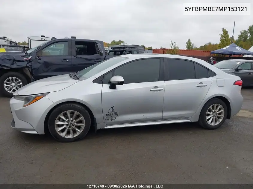 2021 TOYOTA COROLLA VIN 5YFBPMBE7MP153121 — фото 13
