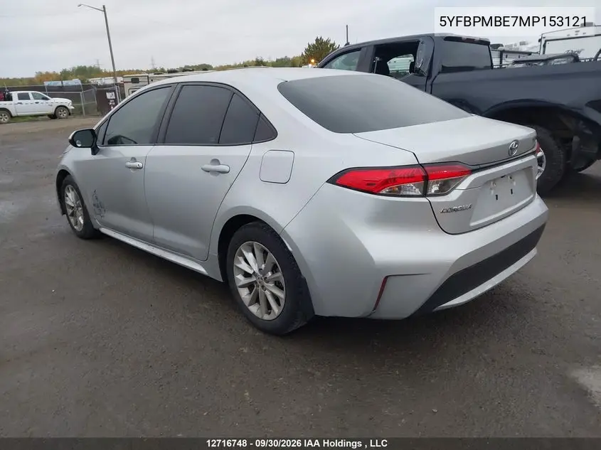 2021 TOYOTA COROLLA VIN 5YFBPMBE7MP153121 — фото 3