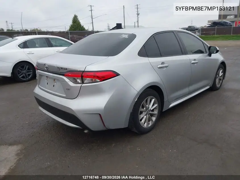 2021 TOYOTA COROLLA VIN 5YFBPMBE7MP153121 — фото 4