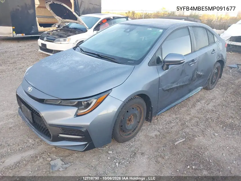 2021 TOYOTA COROLLA VIN 5YFB4MBE5MP091677 — фото 2