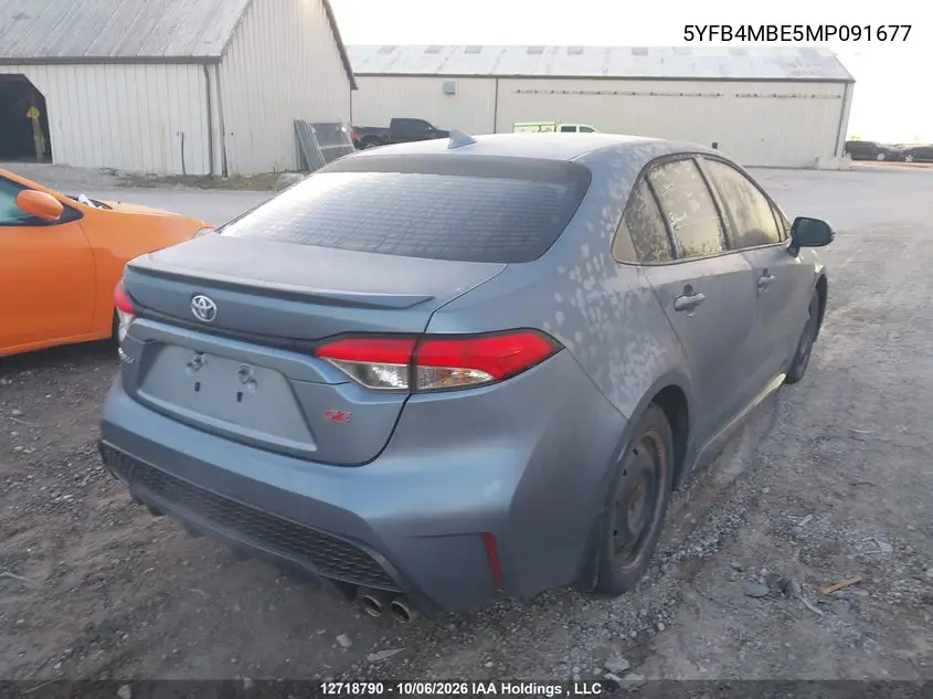 2021 TOYOTA COROLLA VIN 5YFB4MBE5MP091677 — фото 4
