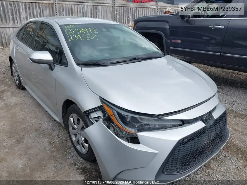 2021 TOYOTA COROLLA VIN 5YFBPMBE6MP239357 — фото 14
