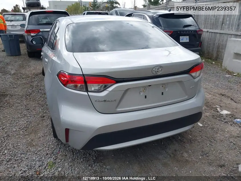 2021 TOYOTA COROLLA VIN 5YFBPMBE6MP239357 — фото 17