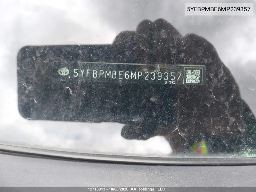 2021 TOYOTA COROLLA VIN 5YFBPMBE6MP239357 — фото 20