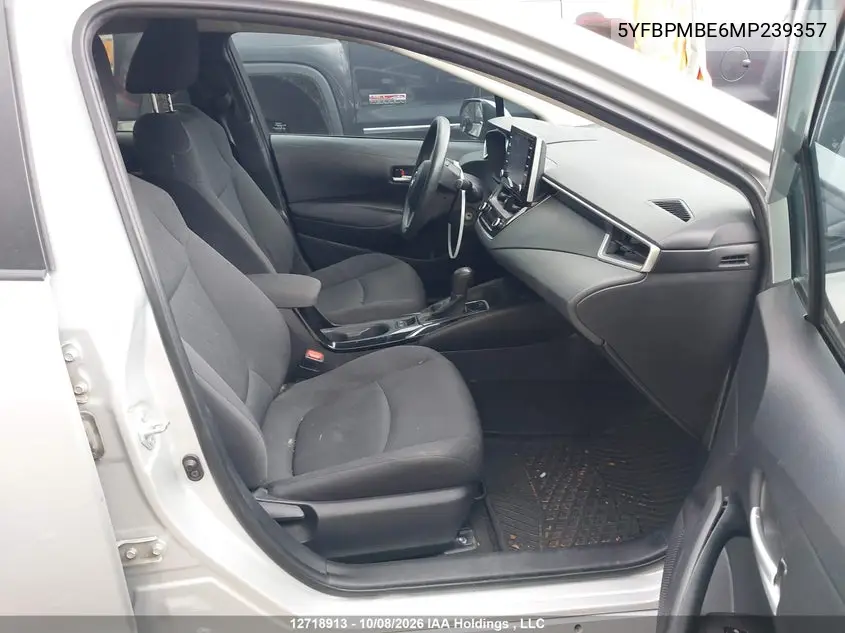 2021 TOYOTA COROLLA VIN 5YFBPMBE6MP239357 — фото 5