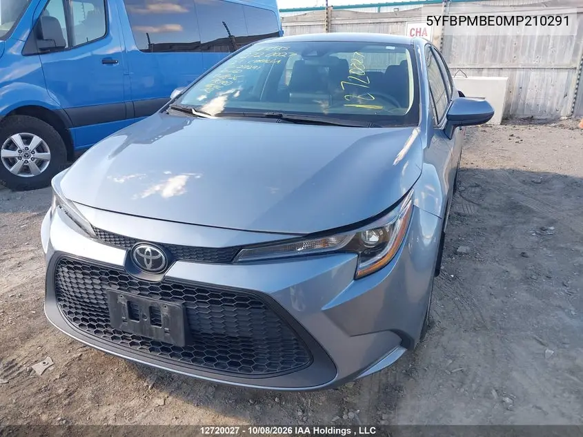 2021 TOYOTA COROLLA VIN 5YFBPMBE0MP210291 — фото 2