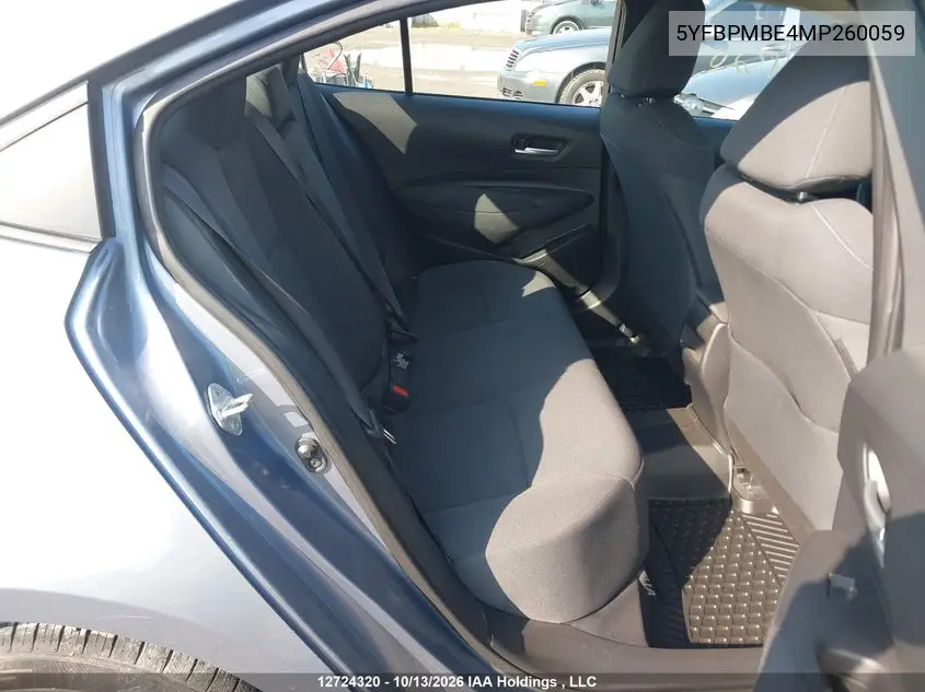 2021 TOYOTA COROLLA VIN 5YFBPMBE4MP260059 — фото 8