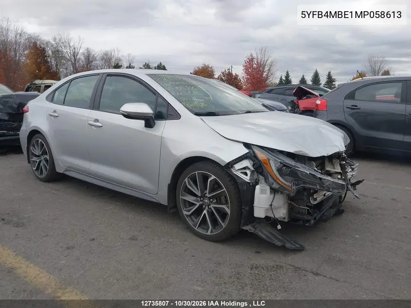 TOYOTA COROLLA 2021, VIN 5YFB4MBE1MP058613