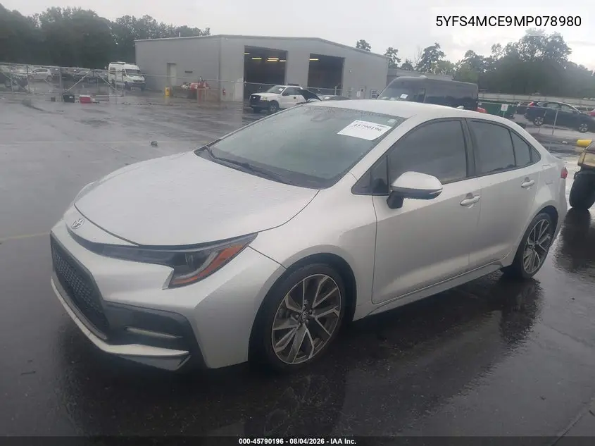 2021 TOYOTA COROLLA VIN 5YFS4MCE9MP078980 — фото 2