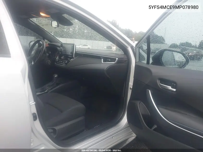 2021 TOYOTA COROLLA VIN 5YFS4MCE9MP078980 — фото 5