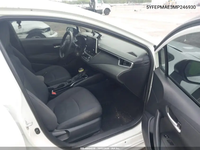 2021 TOYOTA COROLLA VIN 5YFEPMAE3MP246930 — фото 5
