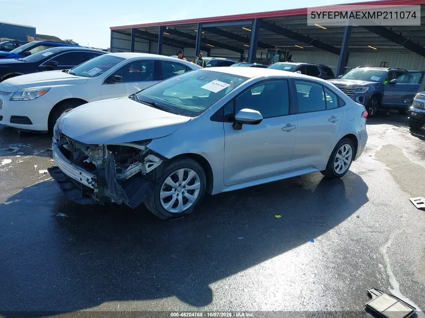 2021 TOYOTA COROLLA VIN 5YFEPMAEXMP211074 — фото 2