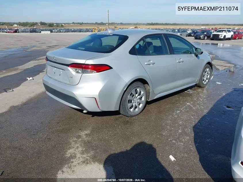 2021 TOYOTA COROLLA VIN 5YFEPMAEXMP211074 — фото 4