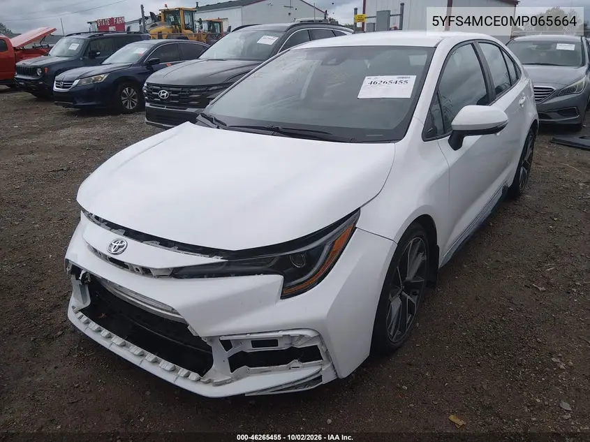 2021 TOYOTA COROLLA VIN 5YFS4MCE0MP065664 — фото 2