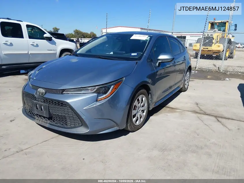 2021 TOYOTA COROLLA VIN JTDEPMAE6MJ124857 — фото 2