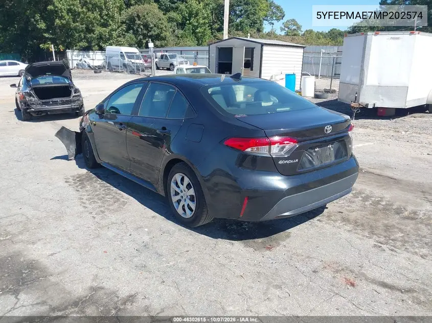 2021 TOYOTA COROLLA VIN 5YFEPMAE7MP202574 — фото 3