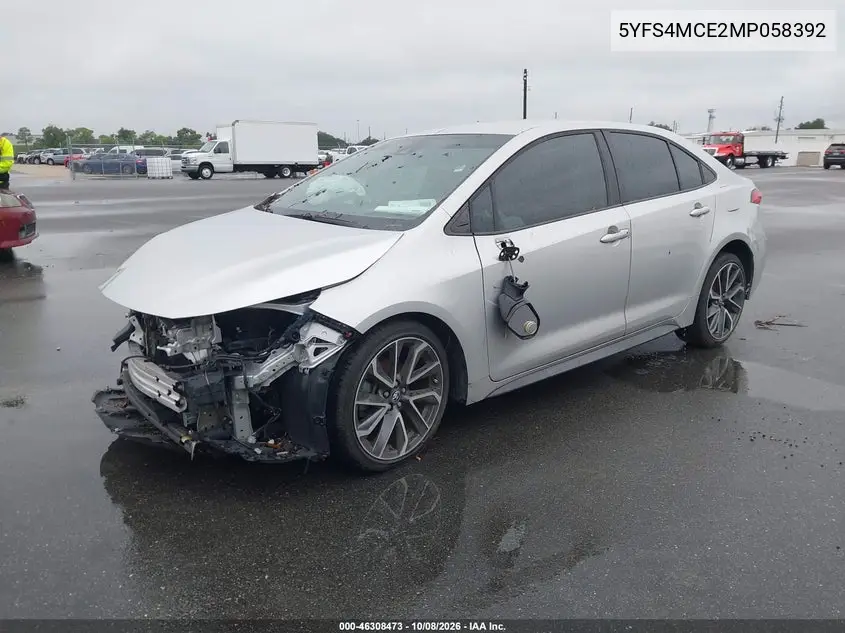 2021 TOYOTA COROLLA VIN 5YFS4MCE2MP058392 — фото 2