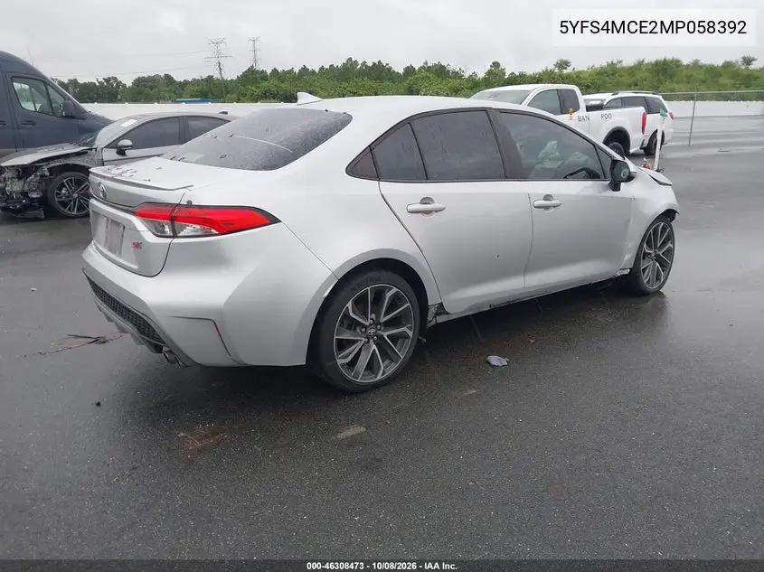 2021 TOYOTA COROLLA VIN 5YFS4MCE2MP058392 — фото 4
