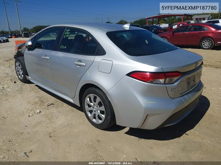 2021 TOYOTA COROLLA VIN 5YFEPMAEXMP187780 — фото 3