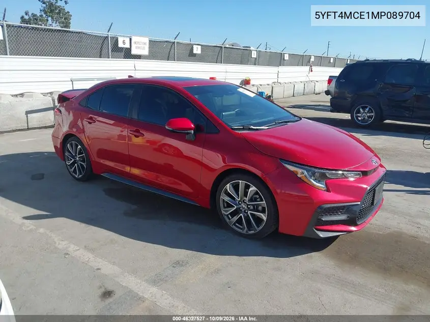 TOYOTA COROLLA 2021, VIN 5YFT4MCE1MP089704